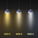 dekoratyviniai šviestuvai ir šviesos temperatūra (K)