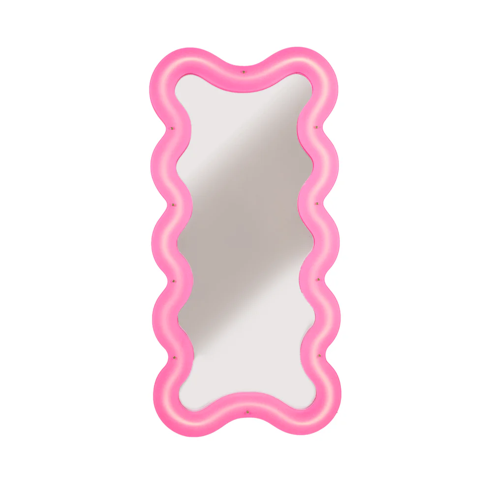 seletti rožinis neoninis veidrodis "supercurve tall" seletti rožinis neoninis veidrodis "supercurve tall"