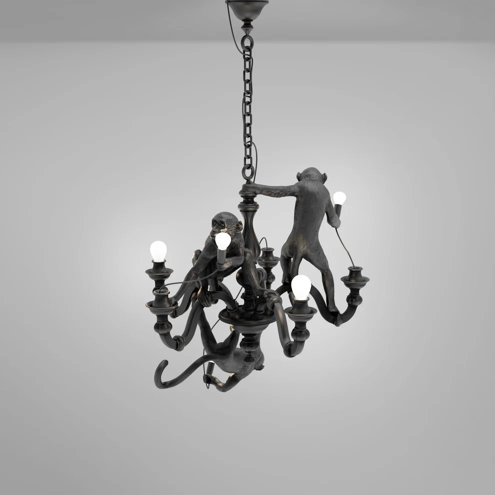 seletti dekoratyvinis pakabinamas šviestuvas "monkey chandelier" seletti dekoratyvinis pakabinamas šviestuvas "monkey chandelier"