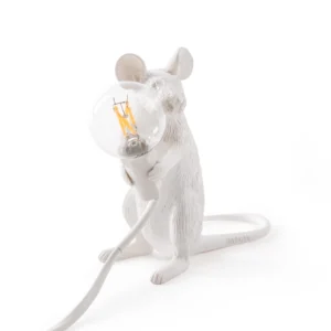 Interjero detalės ir išskirtiniai namų aksesuarai seletti stalinis šviestuvas mouse sitting